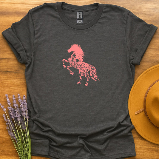 Floral Horse Silhouette