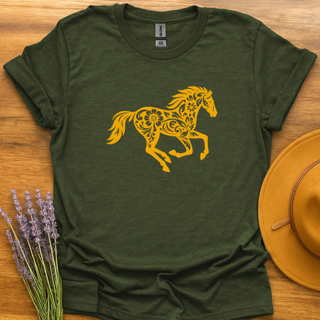 Floral Galloping Horse