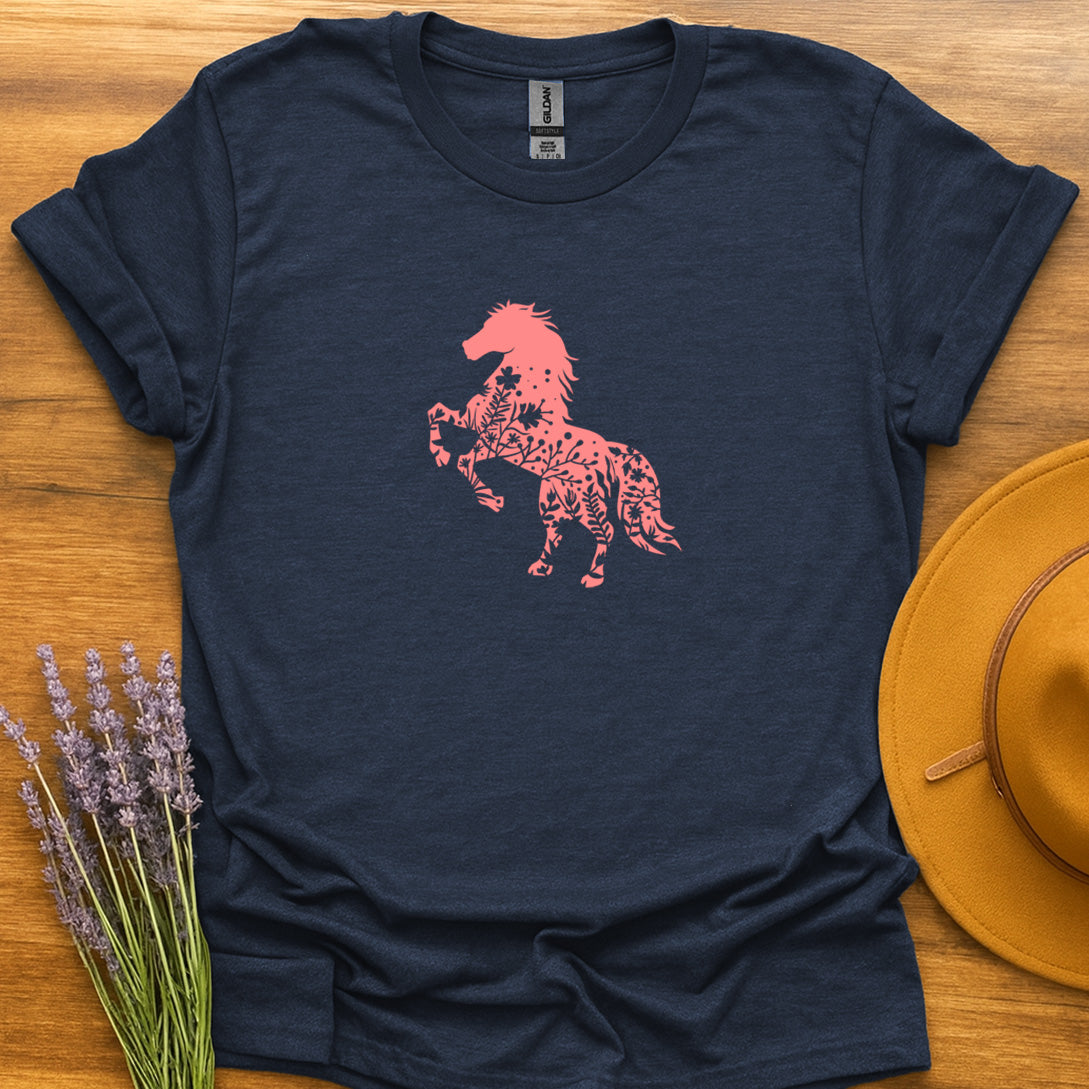 Floral Horse Silhouette